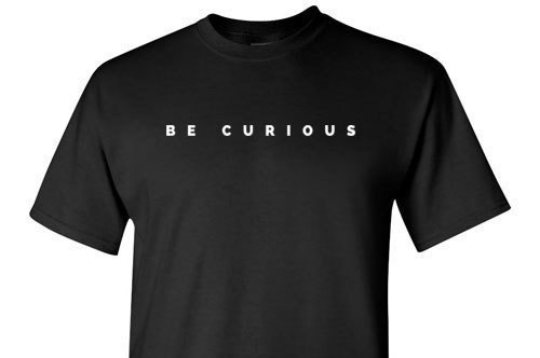 Be Curious Black Tee
