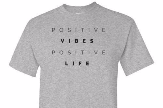 Positive Vibes Positive Life Grey Tee